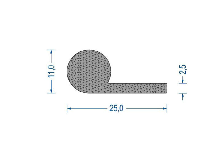 Moosgummi-Profil-KHD1011-B-Fahnenprofil-meterware