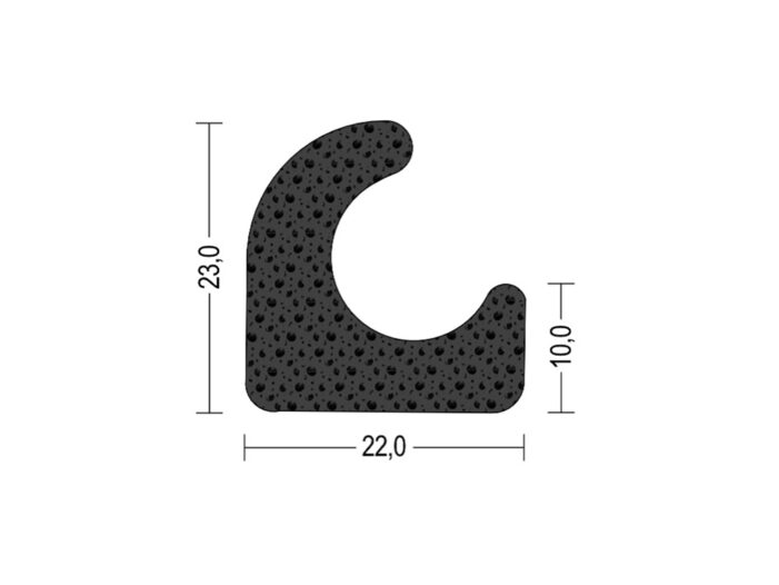 Moosgummi-Zargenprofil-Profil-KHD1033-B-meterware-Moosgummidichtung-moosgummiprofil-Gummiprofil-Kuehlzellendichtung-Kuehlhausdichtung